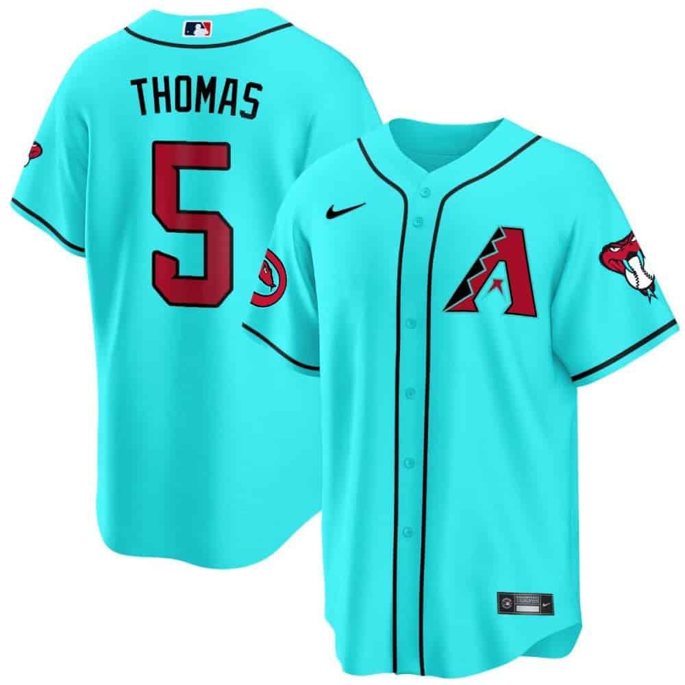 Men Arizona Diamondback #5 Thomas Light Blue 2024 Nike Cool Base MLB Jersey